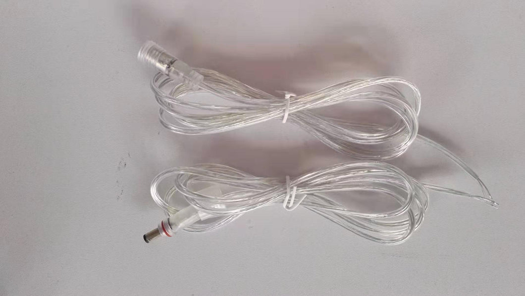 2m Clear 2 Core Cable with Connector (for Power Supply)